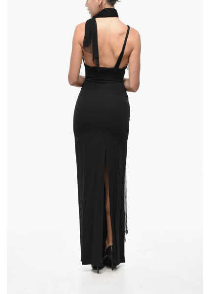 Rochii lungi CHRISTOPHER ESBER Sheer Detailed Long Sheath Dress Black Femei (BM 19522163) 2