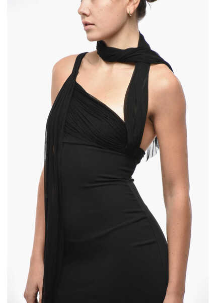 Rochii lungi CHRISTOPHER ESBER Sheer Detailed Long Sheath Dress Black Femei (BM 19522163) 3