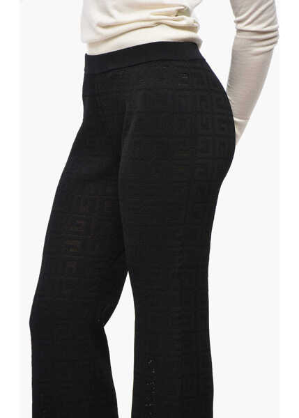 Pantaloni casual Givenchy Monogram Design Knitted Pants Black Femei (BM 19522166) 3
