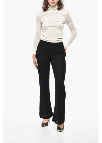 Pantaloni casual Givenchy Monogram Design Knitted Pants Black Femei (BM 19522166) 4