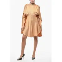 Rochii scurte Viscose Eden Dress With Cape Sleeves Femei