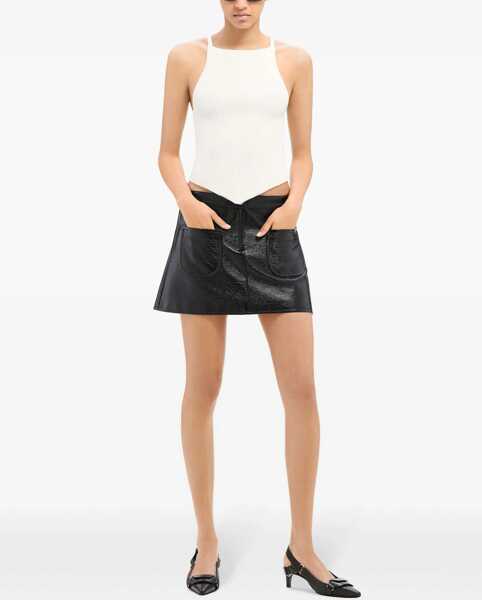 Fuste scurte COURRGES Vinyl Miniskirt With Patch Pockets Black Femei (BM 19522178) 2