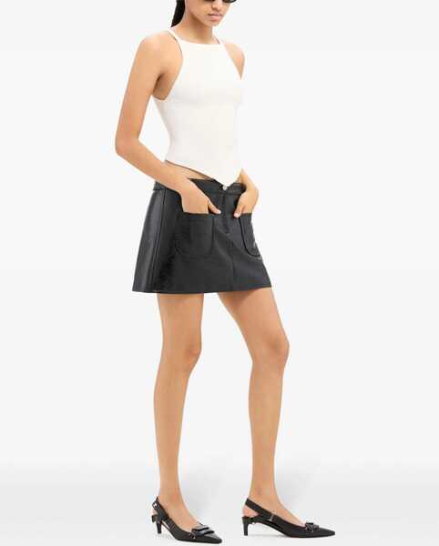Fuste scurte COURRGES Vinyl Miniskirt With Patch Pockets Black Femei (BM 19522178) 3