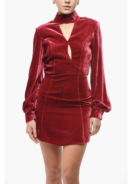 Rochii scurte RAQUEL DINIZ Velour Natalie Dress With Cut-Outs Red Femei (BM 19522181) 4