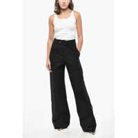 Pantaloni THE ANDAMANE Dama - Pantaloni casual THE ANDAMANE Cotton Sarah Casual Pants With Buttons Black Femei (BM 19522184) - B-mall.ro