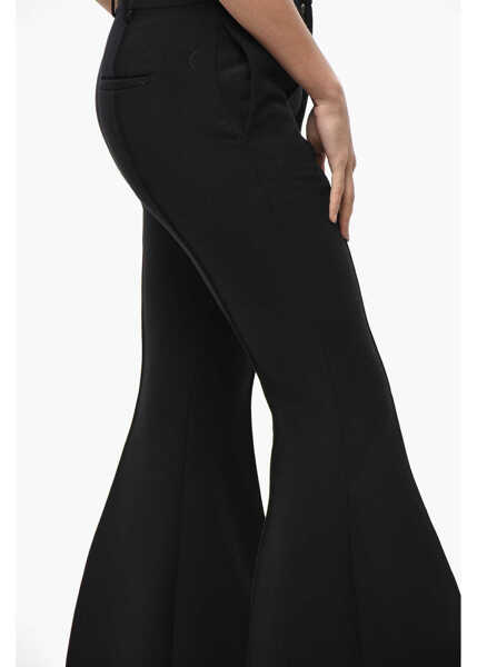 Pantaloni casual Bottega Veneta Wool Flared Fit Pants With Belt Loops Black Femei (BM 19522190) 3