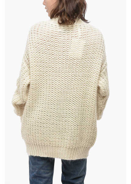 Pulovere casual Dior V Neck Mohair Blend Pullover White Femei (BM 19522196) 2
