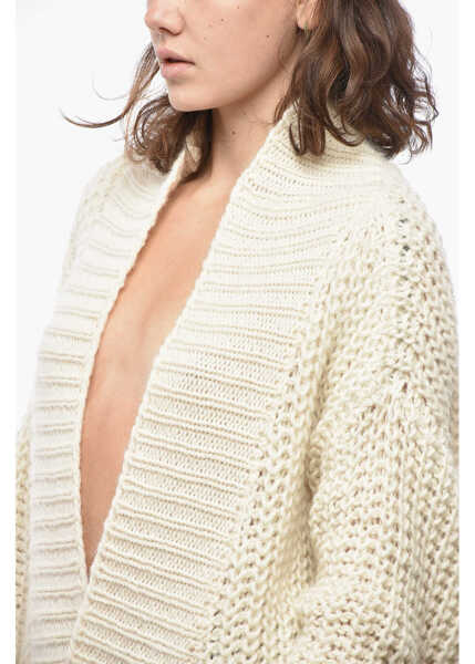 Pulovere casual Dior V Neck Mohair Blend Pullover White Femei (BM 19522196) 3