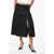 Alexander McQueen Wool Accordion Midi Skirt With Belt Black