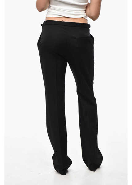 Pantaloni office THE ROW Wool Jesse Pants With Silk Details Black Femei (BM 19522208) 2