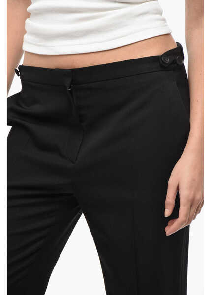 Pantaloni office THE ROW Wool Jesse Pants With Silk Details Black Femei (BM 19522208) 3