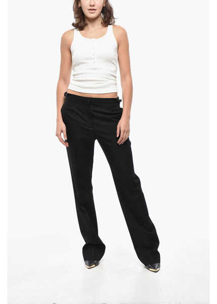 Pantaloni office THE ROW Wool Jesse Pants With Silk Details Black Femei (BM 19522208) 4