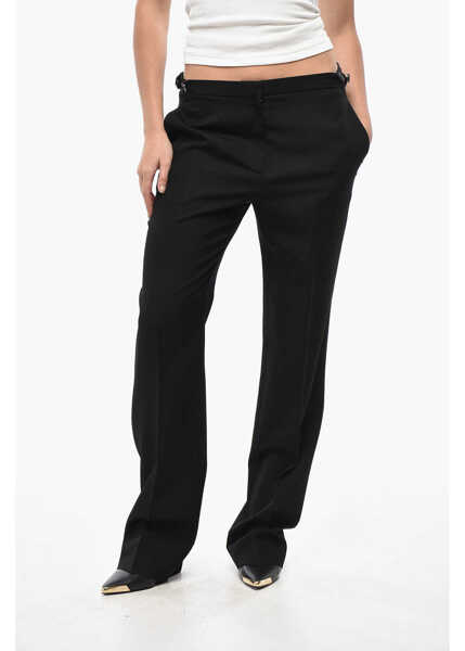Pantaloni office THE ROW Wool Jesse Pants With Silk Details Black Femei (BM 19522208) 1