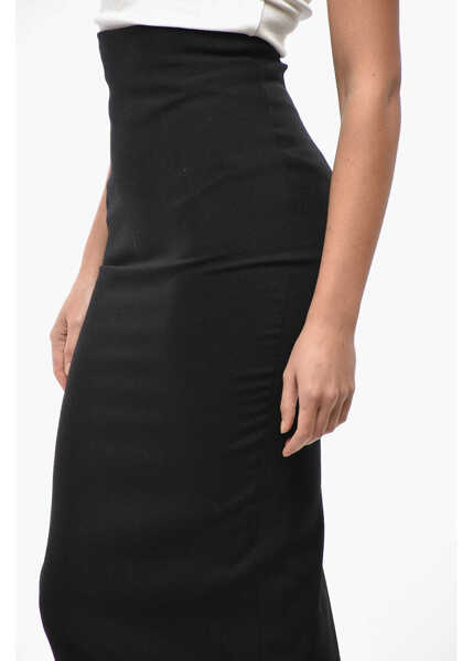 Fuste lungi Rick Owens Porterville Back Split Dirt Pillar Pencil Skirt Black Femei (BM 19522214) 3