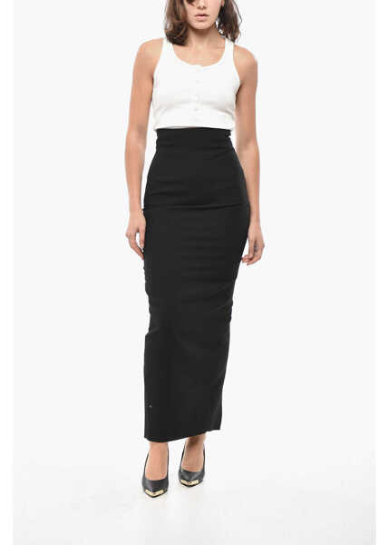 Fuste lungi Rick Owens Porterville Back Split Dirt Pillar Pencil Skirt Black Femei (BM 19522214) 4