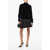 Max Mara Velour Osso Dress With Organza Flounce Black