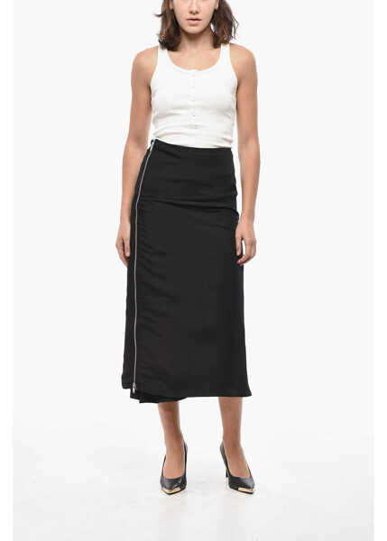 Fuste lungi Jil Sander Double-Layered Midi Skirt With Side Full Zip Black Femei (BM 19522223) 4