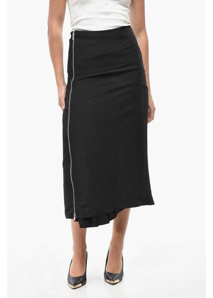 Fuste lungi Jil Sander Double-Layered Midi Skirt With Side Full Zip Black Femei (BM 19522223) 1