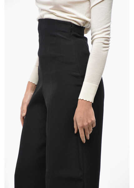 Pantaloni casual Khaite Super High-Waisted Pants With Side Zip Black Femei (BM 19522226) 3