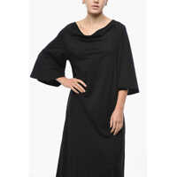 Rochii lungi BY MALENE BIRGER Dama - Rochii lungi BY MALENE BIRGER Cotton Yalia Dress With 3/4 Sleeves Black Femei (BM 19522238) - B-mall.ro