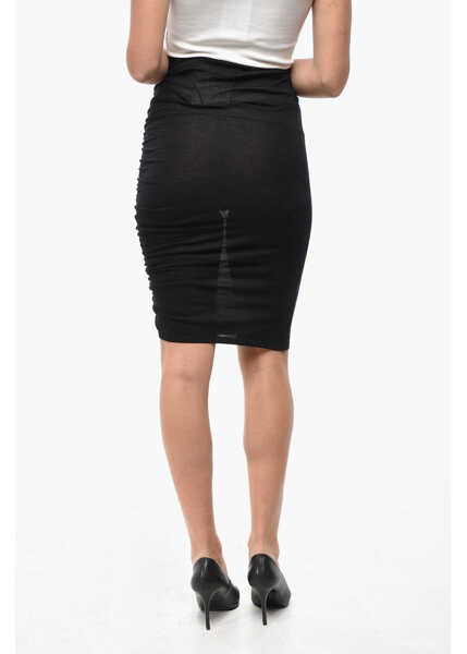 Fuste lungi Isabel Marant Draped Albane Mohair Midi Skirt Black Femei (BM 19522325) 2