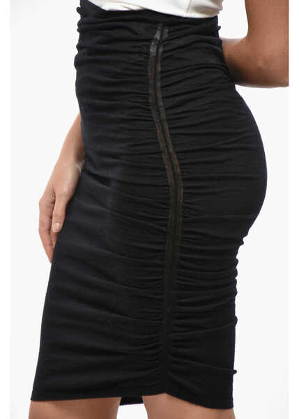 Fuste lungi Isabel Marant Draped Albane Mohair Midi Skirt Black Femei (BM 19522325) 3