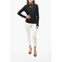 Pulovere Ermanno Scervino Dama - Pulovere Ermanno Scervino Merino Wool Sweater With Lace Detail Black Femei (BM 19522328) - B-mall.ro