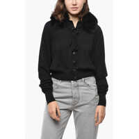 Cardigane Sportmax Wool Sport Cardigan With Eco-Fur Collar Femei
