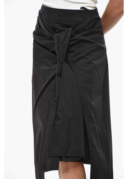 Fuste lungi Bottega Veneta Popeline Midi Skirt With Front Draping Black Femei (BM 19522337) 3