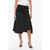 Bottega Veneta Popeline Midi Skirt With Front Draping Black