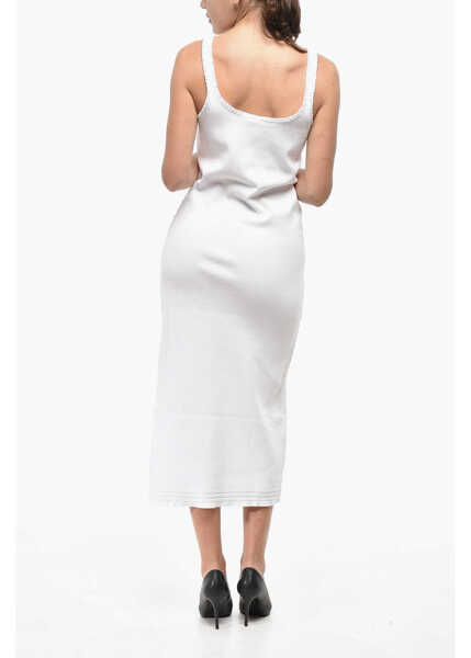 Rochii lungi Chloe Ribbed Stretch Cotton Tank Dress White Femei (BM 19522340) 2