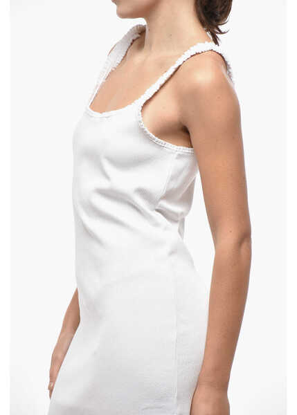 Rochii lungi Chloe Ribbed Stretch Cotton Tank Dress White Femei (BM 19522340) 3