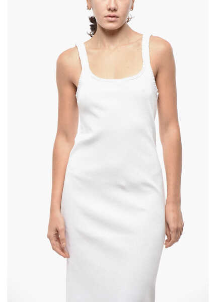 Rochii lungi Chloe Ribbed Stretch Cotton Tank Dress White Femei (BM 19522340) 4