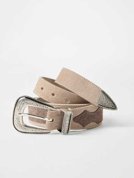 Curele Brunello Cucinelli Leather western belt Beige Barbati (BM 19522431) 2