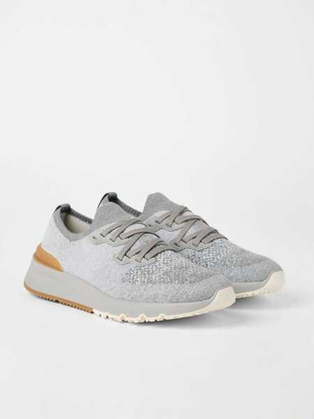 Sneakers Brunello Cucinelli Cotton knit sneakers Grey Barbati (BM 19522443) 2