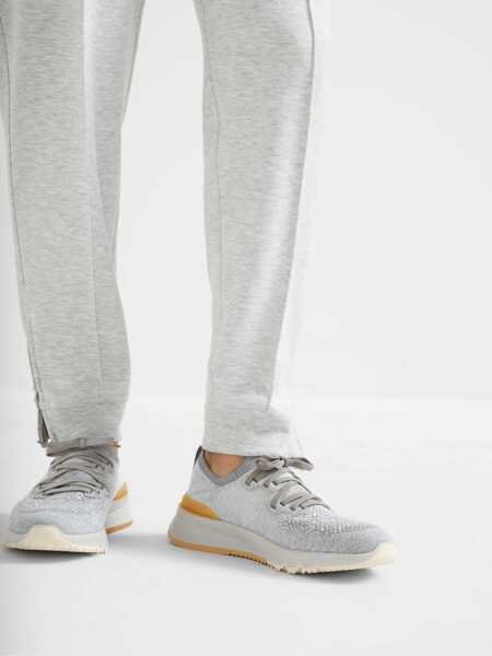 Sneakers Brunello Cucinelli Cotton knit sneakers Grey Barbati (BM 19522443) 5