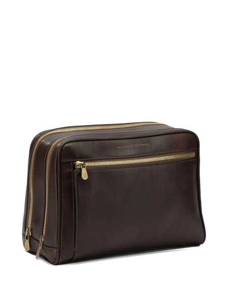 Portofele Brunello Cucinelli Leather beauty case Bordeaux Barbati (BM 19522515) 3