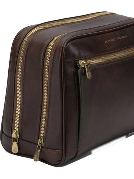 Portofele Brunello Cucinelli Leather beauty case Bordeaux Barbati (BM 19522515) 4