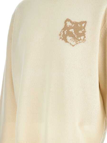 Pulovere casual MAISON KITSUN Fox Head Intarsia Merino Jumper ECRU/TAN BEIGE Barbati (BM 19524080) 3