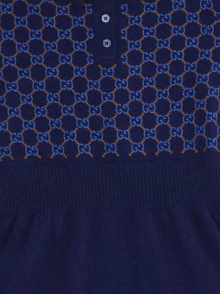 Rochii casual Gucci Wool embroidered child dress MARINE BLUE/MIX Fete (BM 19524092) 3