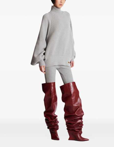 Pulovere casual Balmain Ribbed knit Pullover GRIS CHIN Femei (BM 19524101) 3