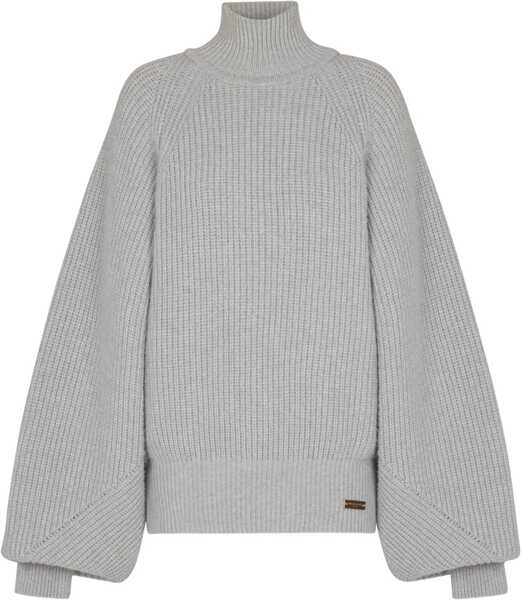 Pulovere casual Balmain Ribbed knit Pullover GRIS CHIN Femei (BM 19524101) 1