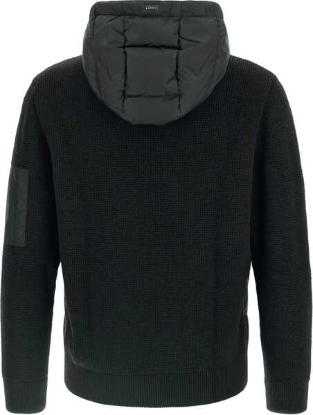 Bomber jacket Herno Quilted Bomber Jacket with Wool Sleeves NERO Barbati (BM 19524134) 2