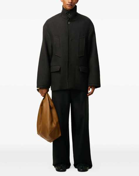 Paltoane AMI Paris Oversized Wool Gabardine Peacoat ANTHRACITE Barbati (BM 19524137) 2