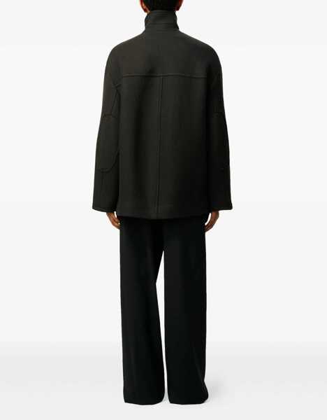 Paltoane AMI Paris Oversized Wool Gabardine Peacoat ANTHRACITE Barbati (BM 19524137) 4