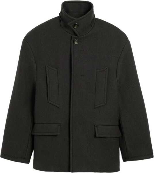 Paltoane AMI Paris Oversized Wool Gabardine Peacoat ANTHRACITE Barbati (BM 19524137) 1