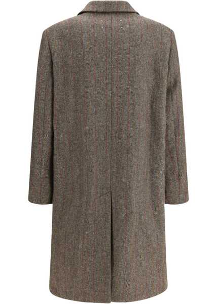 Paltoane Maison Margiela Single-Breasted Wool Coat BROWN STRIPE Barbati (BM 19524155) 2