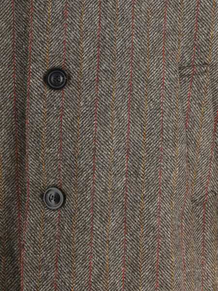 Paltoane Maison Margiela Single-Breasted Wool Coat BROWN STRIPE Barbati (BM 19524155) 3