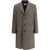 Maison Margiela Single-Breasted Wool Coat BROWN STRIPE