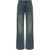 Balenciaga Wide Leg Jeans NAVY/GREEN/YELLOW